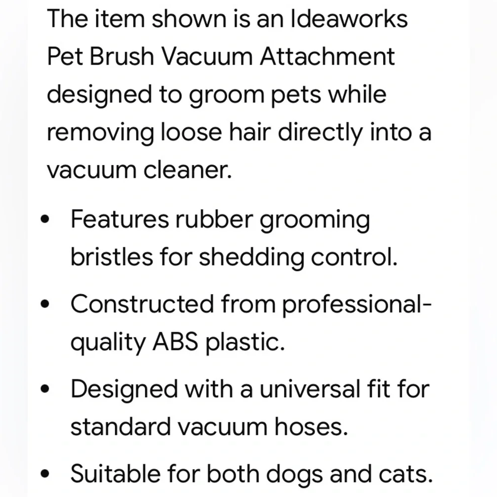 Pet brush Vac Attachment